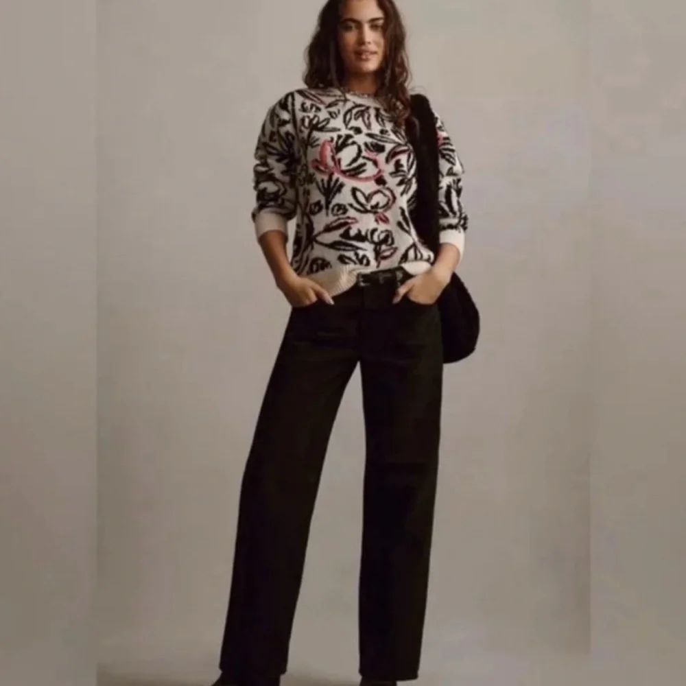NWT Anthropologie Floral Pop Embroidered Sweater - Size S/XS Oversized XS - Picture 4 of 11
